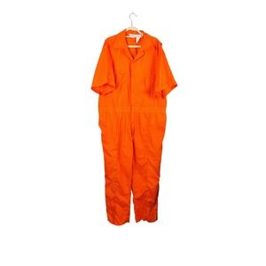 Walls  Mens Orange Short Sleeve Coveralls Jumpsuit 52 Tall 61002 OG vtg hunting